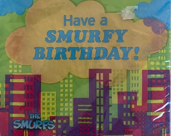 Tovaglioli grandi dei Puffi (16 pezzi)