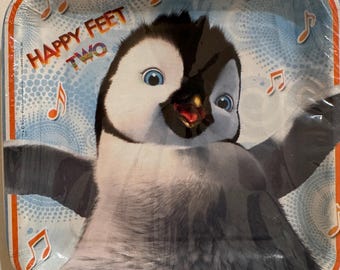 Happy Feet Small Square Plates (8ct)