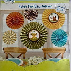Lion King Baby Shower Paper Fan Decorations (1ct)