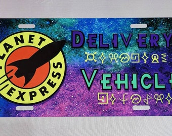 Planet Express Delivery Vehicle Metal Vanity Plate