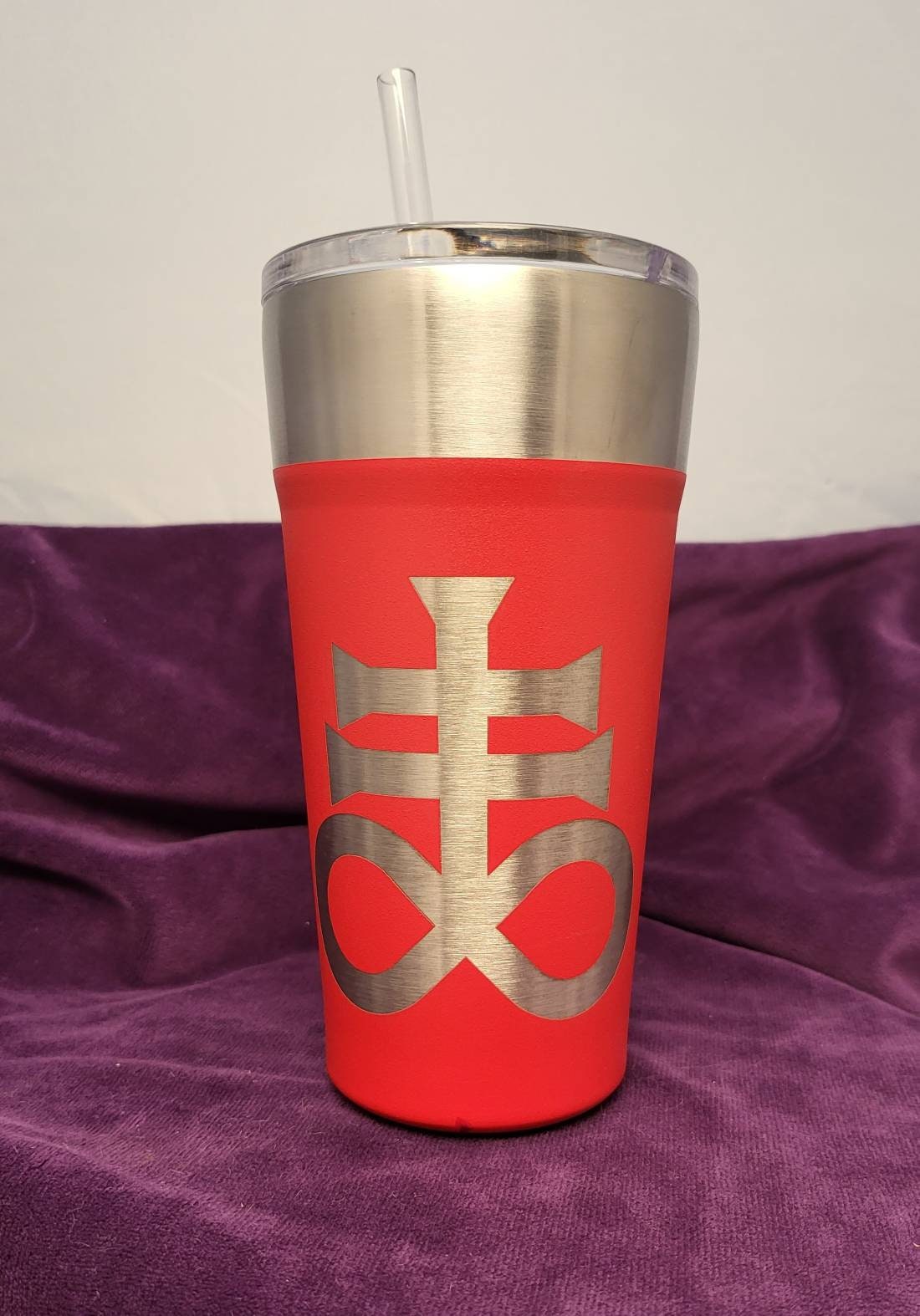 Hail Yourself Leviathan Cross 20oz Insulated Stainless Steel Coleman Tumbler  w/lid and straw