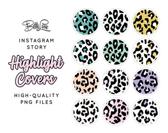 Leopard Print Instagram Highlight Covers, Instagram Stories, Leopard Pattern, Cheetah Print, Animal Print Instagram Covers, Story Covers