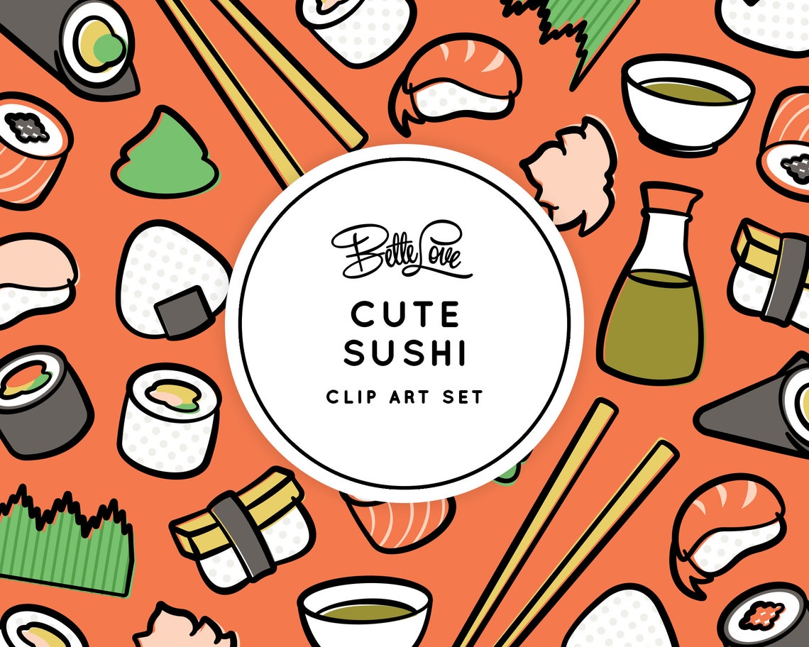 Cute Sushi Clip Art Kawaii Clip Art Sushi Stickers Kawaii Sushi Clip