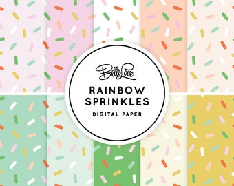 Rainbow Sprinkles Digital Paper, Sprinkled, Donut Sprinkles, Sprinkled Donuts, Sprinkles Pattern, Sprinkle Pattern, Confetti Sprinkles