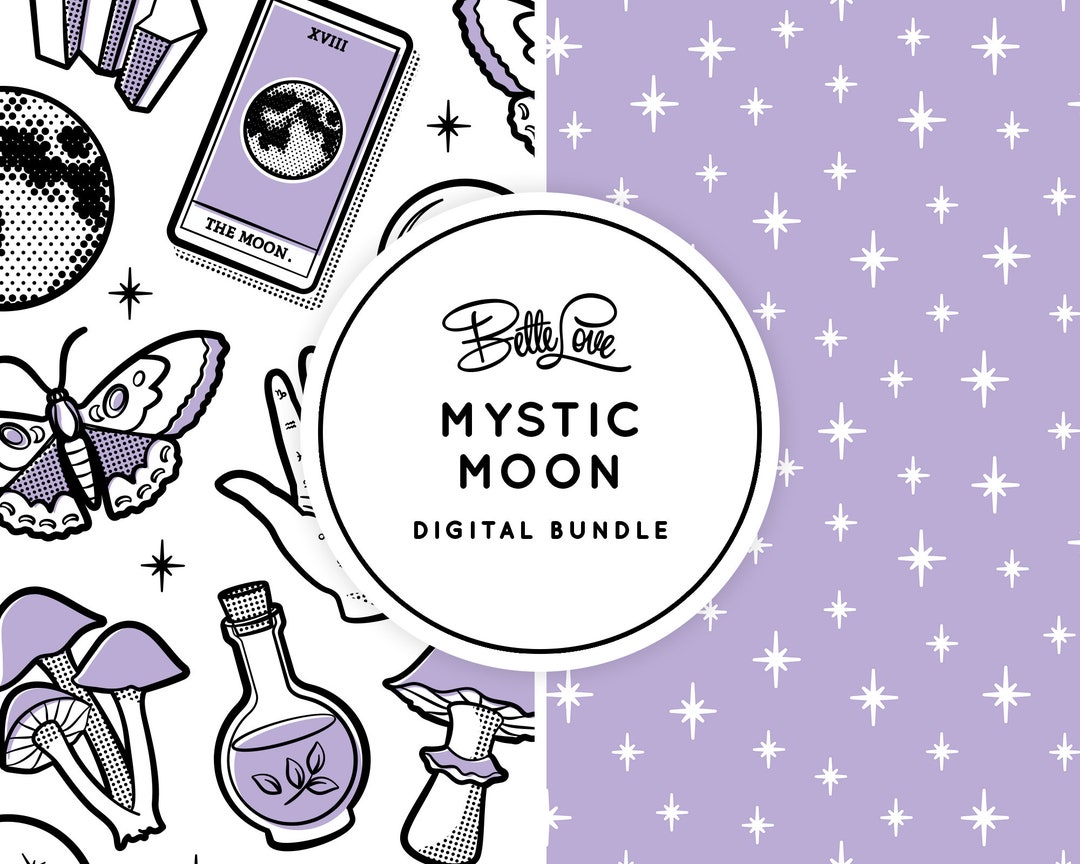 Mystic Moon Clip Art Halloween Digital Art for Journals Halloween ...