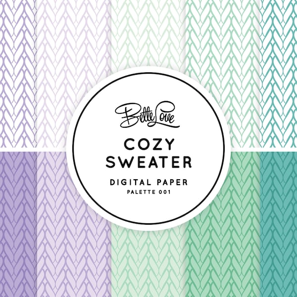 Cozy Sweater Digital Paper Sweater Pattern Scrapbooking Paper Warm Knit Sweater Printable Backgrounds Hygge-Inspired Sweater Texture Papers