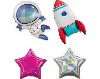 Outer Space Balloon Decorations, Astronaut Balloon, Galaxy Birthday Balloons, Blast Off Balloon Decor, To the Moon Baby Shower Decorations