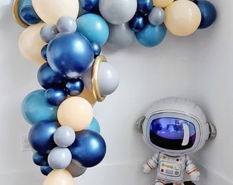 Astronaut Balloon Garland Kit, Outer Space Theme Birthday Decorations, Galaxy Party Balloons, Blast Off Birthday, To the Moon Balloon Arch