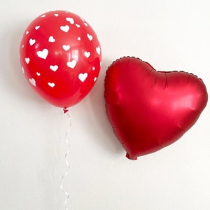 Red Heart Balloons, Valentine&#39;s Day Balloons, Valentine&#39;s Day Decor, Galentine&#39;s Day Decor, Valentine&#39;s Day Decorations, Bachelorette Decor