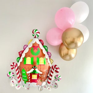 Gingerbread House Balloon, Christmas Balloon, Christmas Party Decor, Holiday Party Balloons, Winter Baby Shower Decor, Holiday Balloons