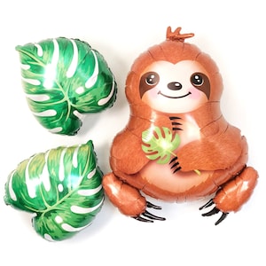 Sloth Balloon, Sloth Baby Shower, Jungle Party, Safari Party Decor, Sweet Sloth Theme Party, Tropical Party Decorations, Balloon Decorations