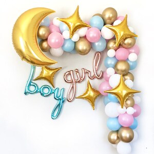 Twinkle Twinkle Little Star Balloon Garland, Gender Neutral Shower, Gender Reveal, Gold Balloon Garland, Moon Star, Celestial Galaxy Zodiac