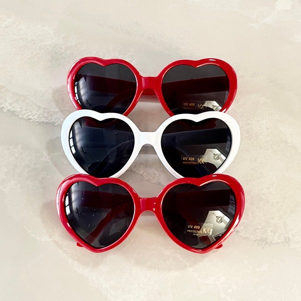 Red Heart Sunglasses, Bachelorette Party Favor, Gift for Bride, Matching Gifts for Bridesmaids, Bachelorette Party Gifts