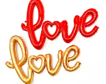 Love Script Balloon, Heart Balloon, Valentine's Day Balloon, Valentine's Day Decor, Engagement Party, Bachelorette Party, Bridal Shower