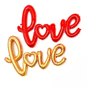 Love Script Balloon, Heart Balloon, Valentine&#39;s Day Balloon, Valentine&#39;s Day Decor, Engagement Party, Bachelorette Party, Bridal Shower