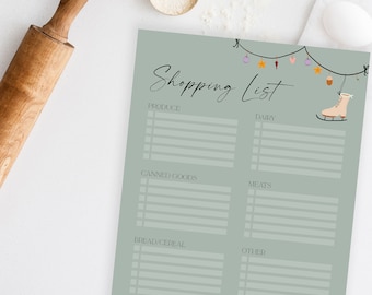 Christmas Shopping List Printable, Christmas Grocery List Printable, Christmas Printable, Christmas Planner, Holiday Party Planning, Food