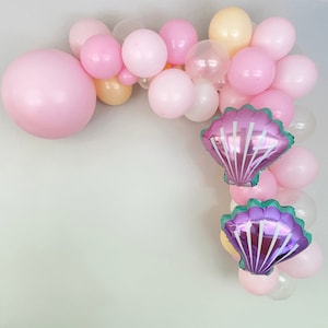 Mermaid Balloon Garland, Mermaid Party Balloon Arch, Under the Sea Birthday Party Decor, Seashell Pastel Balloon Garland, Shell Balloons,