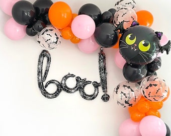 Pastel Halloween Balloon Garland, Halloween Balloon Arch, Halloween Party Decorations, Fall Baby Shower Decor, Pink Halloween Party Decor