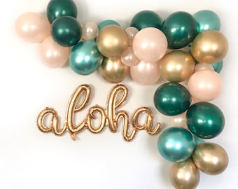 Tropical Balloon Garland Kit, Aloha Baby Shower Decor, Pineapple Tropical Bridal Shower, Flamingo Party, Summer Shower Decorations