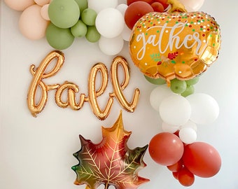 Boho Fall Balloon Arch, Fall Balloon Garland, Thanksgiving Party Decorations, Friendsgiving, Fall Baby Shower Balloon Arch, Pumpkin, Leaves