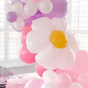 Gänseblümchen Blumenballon, Gänseblümchen-Ballon, zwei Groovy-Party-Thema, Retro Bachelorette, 70er Jahre Party, Blumen-Brautparty, Geburtstagsparty