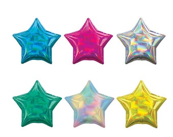 Iridescent Star Balloons, Outer Space Balloon Decorations, Barbie Balloons, Pink Star Balloon, Disco Cowgirl Balloons, Galaxy Birthday Decor