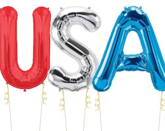 4th of July Balloon Decorations, USA Balloons, Red White Blue USA Letter Balloons, 4th of July Party Decorations, Labor Day, Memorial Day