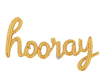Hooray Balloon, Gold Hooray Balloon, Engagement Party Balloon Decorations, Graduation Decorations, Wedding Decorations