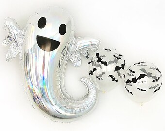 Halloween Balloons, Halloween Decor, Halloween Decorations, Holographic Ghost Balloon, Bat Balloons, Halloween Party Decor, Birthday Party