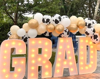 Graduation Balloon Garland, Cowgirl Balloon Garland, Grad Party, Graduation Decorations, Grad Balloons, Cow Balloon Garland, Cow Balloons