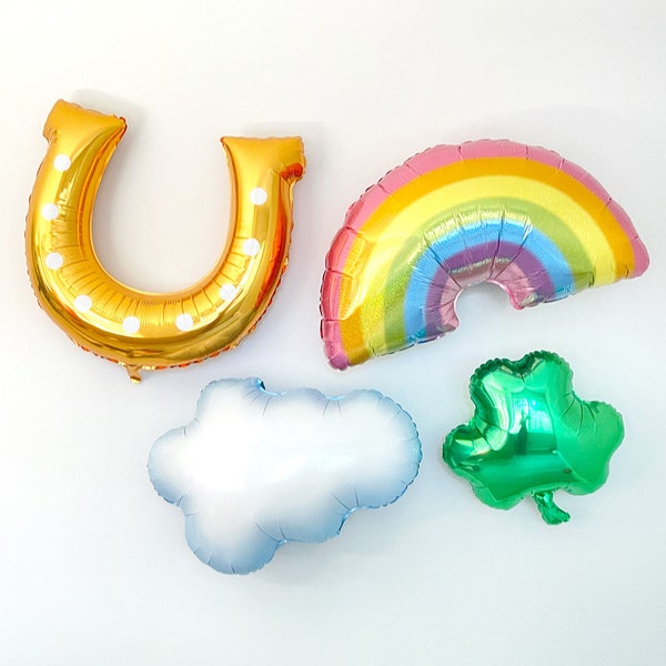 St. Patrick's Day Balloons, Shamrock Balloons, St. Patrick's Day Decor, Rainbow Balloon, Cloud Balloon, St. Patrick's Day Party Decorations