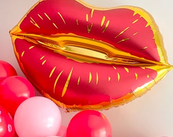Red Lips Balloon, Valentine's Day Balloon, Valentine’s Day Decor, Bridal Shower Decor, Bachelorette Party Decor, Galentine's Day Decor