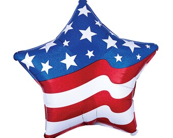 4th of July Star Balloon, 4th of July Decorations, Flag Balloon, Star Decor, 4th of July Party Decor, Independence Day, Stars Stripes