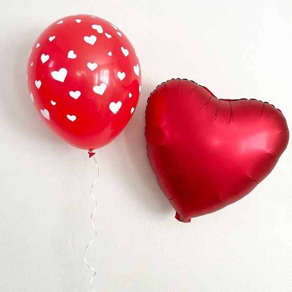 Globos de corazón rojo, Globos del Día de San Valentín, Decoración del Día  de San Valentín