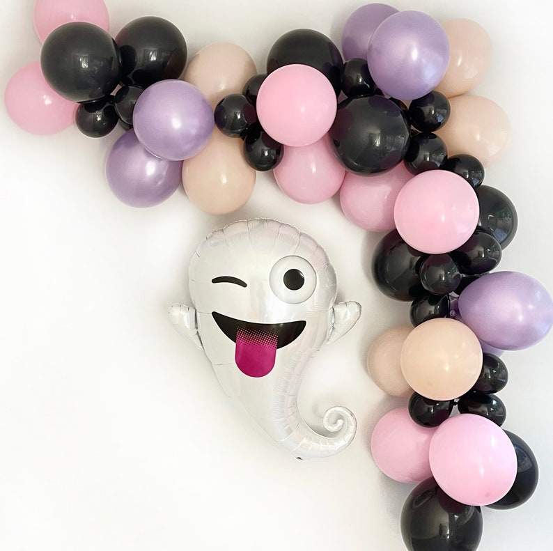 Pastel Halloween Balloon Garland, Ghost Balloon Arch, Pastel Halloween Party Decorations, Fall Baby Shower Balloons, Boho Fall Decorations image 2