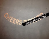 Cheers B!tches Glitter Banner - Gold Glitter Sign - Bachelorette Party Decor, Cheers Bitches, Bachelorette Decorations, Wedding Garland
