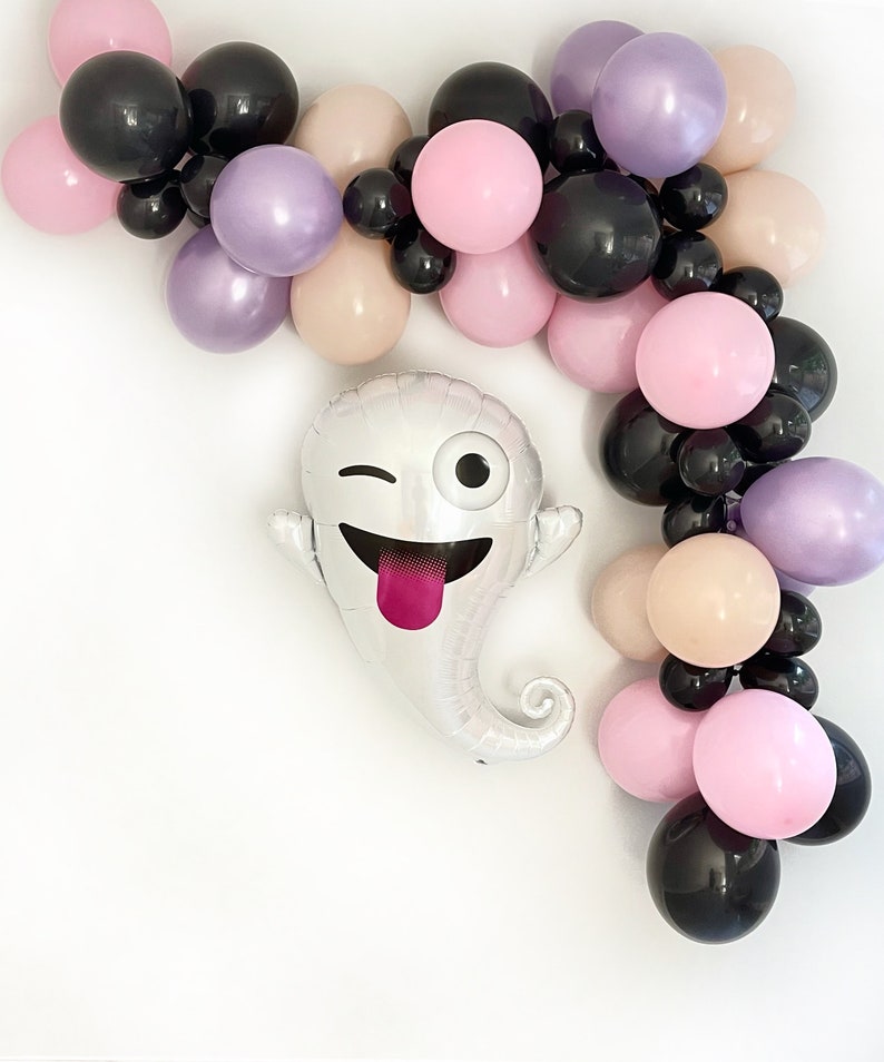 Pastel Halloween Balloon Garland, Ghost Balloon Arch, Pastel Halloween Party Decorations, Fall Baby Shower Balloons, Boho Fall Decorations image 3