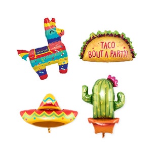 Cinco de Mayo Party Decorations, Fiesta Theme Party Decorations, Cactus Balloon, Taco, Pinata, Baby Shower, Bridal Shower, Margarita Balloon