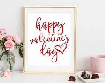 Happy Valentine's Day Printable, Valentine's Day Printable, Valentine's Day Decor, Valentine's Love, Valentine's Day Sign, Kids Valentine