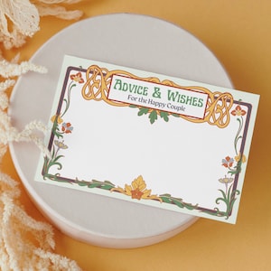 Carta di consigli e desideri - Download istantaneo digitale - Stile Art Nouveau - Matrimonio nerd geek - Cancelleria stampabile