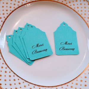 Tags, Gift Tags, Wedding Favor Tags, Favour Tags, Thank You Tags, Merci beau coup, Bridal, Shower Tag, Baby Shower Tags