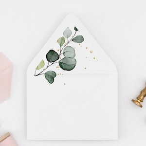 Eucalyptus Envelope Liners, Greenery Leaf Envelope Liners, Envelope liners for A7 Envelope Liner,