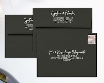 Envelope Addressing Service, Printed Envelopes, Digital Calligraphy, White Ink Printing, Wedding Guest Address Printing, Printed Envelopes