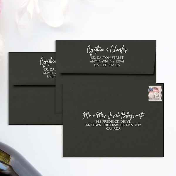 Envelope Addressing Service, Printed Envelopes, Digital Calligraphy, White Ink Printing, Wedding Guest Address Printing, Printed Envelopes