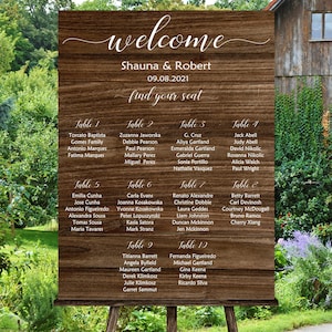 Wood Wedding Seating Chart, Wedding Seating Poster,  Seating Plan, Country Wedding Seating Plan, Rustic Wedding Seating Assignment