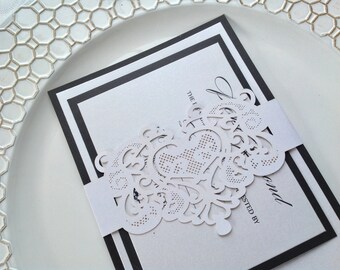 wedding invitation belly bands etsy