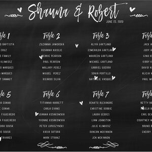 Chalkboard Seating Chart, Chalkboard Printed Seating Plan, Wedding Seating Chart, Wedding Seating Poster image 7