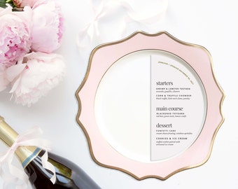 Half Circle Menu Cards, Wedding Menu Cards, Arch Menu Cards, Charger Plate Menu Cards
