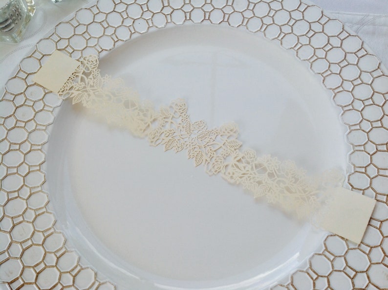 Wedding Invitation Belly Band Black Laser Cut Paper Bands Etsy