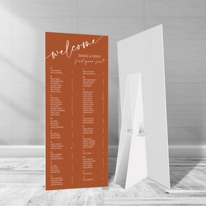 Extra Large Wedding Seating Chart, Terracotta, 6 Foot Seating Chart, Minimalist Wedding Seating Plan, Seating Plan Sign, Guest Seating Sign